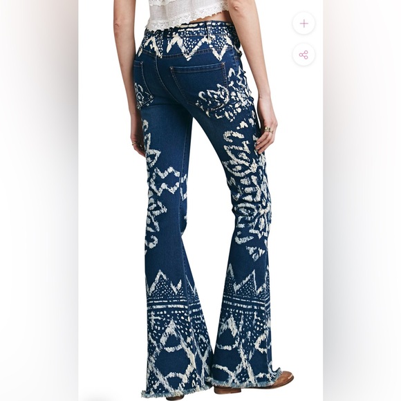 Free People Dominica Printed Flare Jeans (rare) - Picture 4 of 10